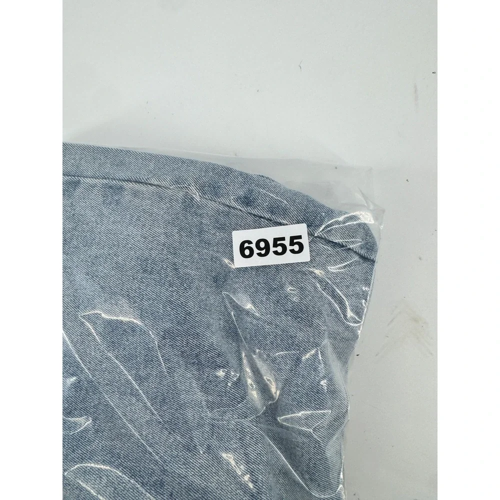 BWEROTT Mens Distressed Light Wash Jeans with Spider Patches Size 35x31